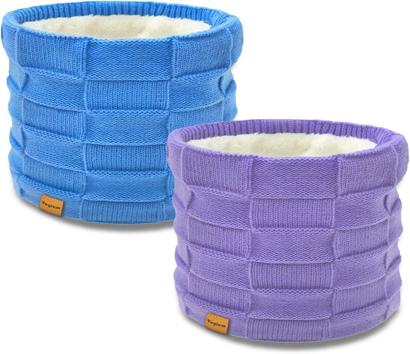 Vogium Kids Double-layer Knit Neck Warmer Gaiter | Thermal Fleece Face Cover for 6-14 Year Olds Boys Girls | Ski, Play - Image 1